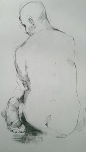 Paul Bacon Pencil on Paper Drawings 2015 Male Back Turned